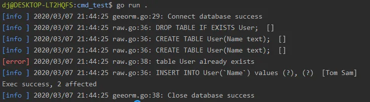 geeorm log