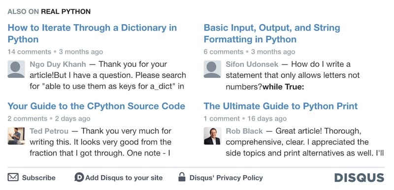 disqus also on